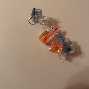 Sterling silver fruit earrings